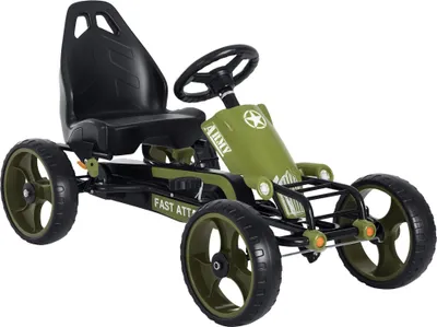 Obrázok produktu pre HOMdotCOM HOMdotCOM Skelter od 3 rokov - s pedálmi a nastaviteľným sedadlom - výška sedadla 27 cm - Army Green