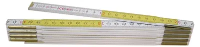 Productafbeelding van Metrica houten meetlint, 2 meter, wit/geel, artikelnummer 23162
