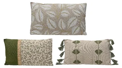 Produktbild von Decoris-Kissen mit Aufdruck, beige Baumwolle, 30 x 50 cm