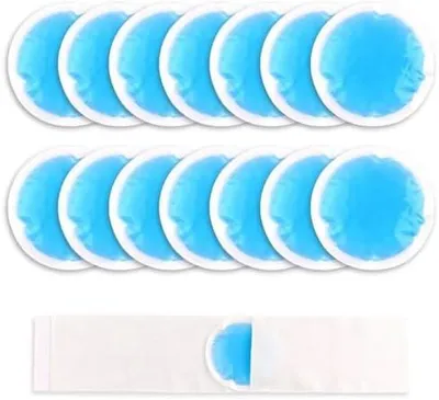 Produktbild von Kühlpads Klein (14 Stück mit Vlies-Hülle) Augen Kühlkissen Kalt-Warm Kompresse, Mini Kleine Kühlpads für Kinder, Stillen, Weisheitszahn, Nase, Wiederverwendbar