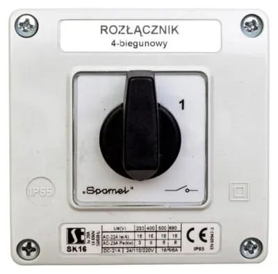 Zdjęcie produktu dla Przełącznik krzywkowy 0-1 4P 16A SK16-2.8210OB11ZC
