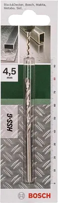 Produktbild von Bosch 2 609 255 043, Bohrer, 4,5 mm, 80 mm, Eisenguss, Metall, Kunststoff, Edelstahl, 4,7 cm, 4,5 mm