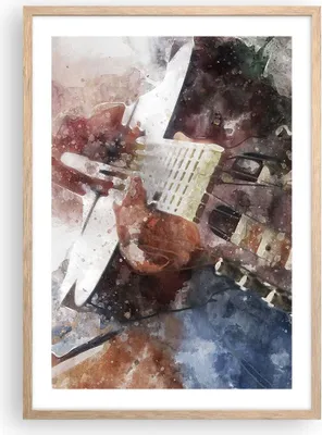 Produktbild von Gerahmtes Poster - Rahmen in heller Eiche - Gitarre Musik - 50x70 cm - Wand Bild - Wanddeko - Wandbilder - Kunstposter - Wandposter - Bilderrahmen - Bilder - Kunstdruck - Wandbild - P2NPA50x70-4000