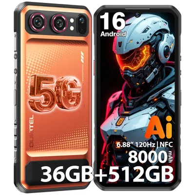 Produktbild von OUKITEL WP68 Air Outdoor Smartphone 5G Android 16 - 36GB+512GB Dimensity 7025 - 6.88" 120Hz 64MP+32MP 8000mAh/45W Outdoor Handy NFC, Orange