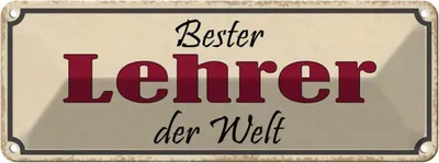 Produktbild von vianmo Blechschild 10x27 cm bester Lehrer der Welt Arbeit Beruf