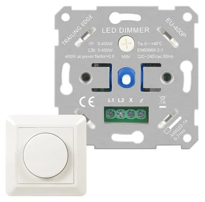Immagine prodotto di Interruttore dimmer LED, dimmer rotativo da incasso, 5-400W, 220V-240V