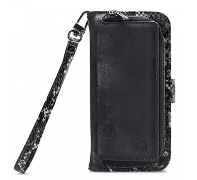 Image de Étui à fermeture magnétique 2 en 1 Mobilize pour iPhone 13, noir / motif serpent