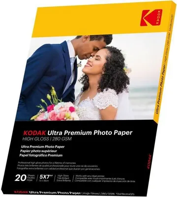 Produktbild von KODAK 9891175 - 20 Blatt Fotopapier 280g/m², glänzend, Format 13x18 cm, Tintenstrahldruck