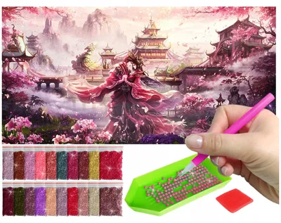 Produktbild von ARTULIO - Diamond Painting Set - Paar im japanischen Garten - 80 x 40 cm - Groß XXL - Bilder DIY, 5D Diamant Painting