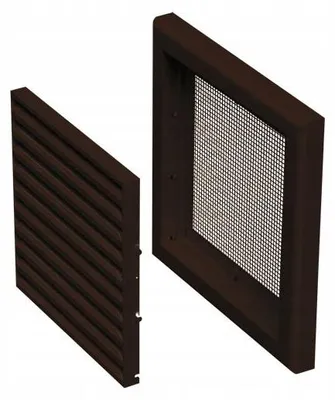 Obrázek produktu pro Dalap GP Hnědá ventilační mřížka s PVC síťkou 204x204 mm