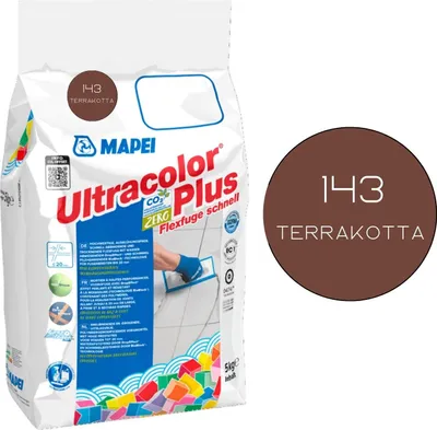 Obrázok produktu pre MAPEI® ULTRACOLOR PLUS škárovacia hmota 143 terakota 5 kg flexibilná škára bez výkvetov rýchloschnúca škára na obkladačky