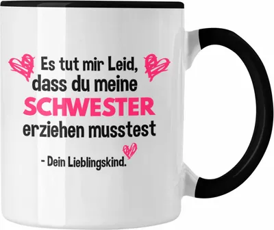 Produktbild von Trendation - Lieblingskind Muttertag Tasse Geschenk Kinder Sohn Tochter Mama Tasse mit Spruch (Schwarz)