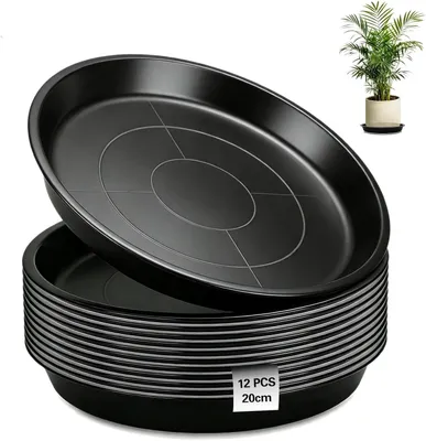 Productafbeelding van Onderzetters, rond, kunststof, 20 cm, 12 stuks, voor planten