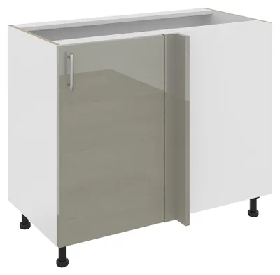 Produktbild von haaus Karo Eckunterschrank, Hochglanz-Grau/Weiß, MDF, 98 x 50 x 80 cm