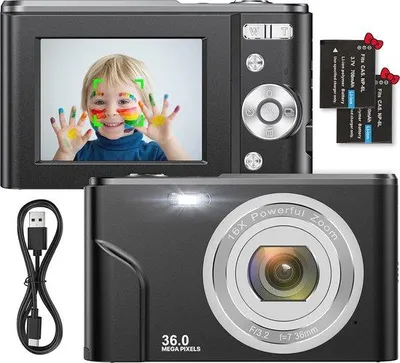 Immagine prodotto di Fotocamera digitale HD 1080p con 36 MP e zoom 16x per principianti e bambini