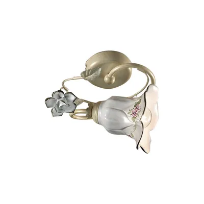 Obrázok produktu pre Klasické stropné svietidlo Pisa Metal and Ceramic White Gold Shaded 1 Light E14