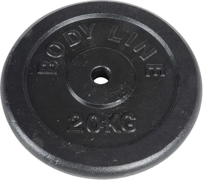 Zdjęcie produktu dla Obciążnik do sztangi, żeliwny - 20 kg, średnica 25 mm - do ćwiczeń fitness