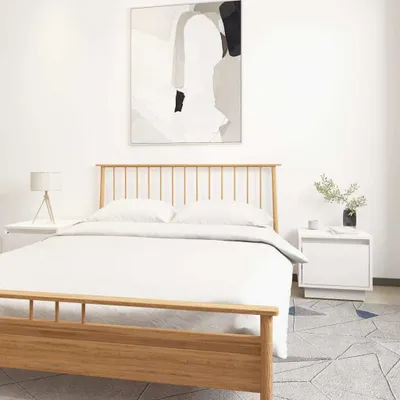 Produktbild von Nachttische 2 Stk. Weiß 35x34x32 cm Massivholz Kiefer , Nachttische & -schränke Design 2024