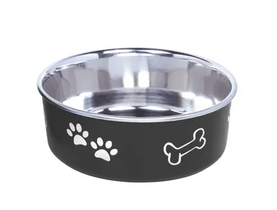 Produktbild von Nobby Edelstahlnapf Fusion, rutschfest, schwarz, Maße: Ø 16 cm