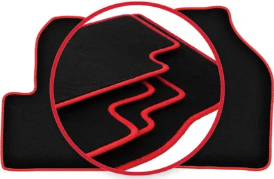 Immagine prodotto di Tappetini in velluto Nero/Rosso per Ford Transit Connect 2003-2012 Set 2 pezzi