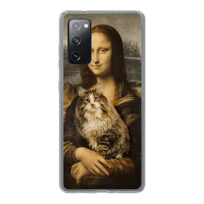 Produktbild von MuchoWow® Handyhülle Schutzhülle Hülle für Samsung Galaxy S20 FE Mona Lisa - Katze - Leonardo da Vinci - Vintage - Kunstwerk - Alte Meister - Gemälde Silikon Softcase Handy Hülle - Abdeckung