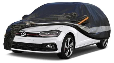 Zdjęcie produktu dla Pokrowiec samochodowy, 10 warstw, wodoodporny i oddychający, dla Volkswagen Polo (2001-2023), kolor: czarny