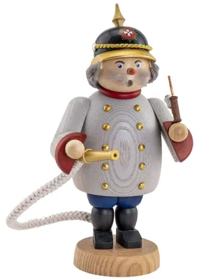 Produktbild von Seiffener Volkskunst Räuchermännchen Feuerwehrmann - Größe ca. 20cm, für Räucherkerzen Größe M (Standard) - 12675