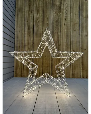 Produktbild von LED Drahtstern 60cm mit Timer Weihnachtsdekoration Weihnachtsstern Leuchtstern Drahtstern Adventsstern