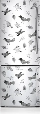 Produktbild von Kühlschrankfolie Aufkleber Kühlschrankmagnete Dekoration Kühlschrankfolie 70x190 cm - Gezeichnete Vögel.