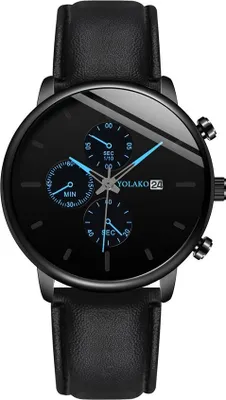 Produktbild von Elegante York Herrenuhr in Schwarz/Blau - Stilvoll und Alltagstauglich KP14756