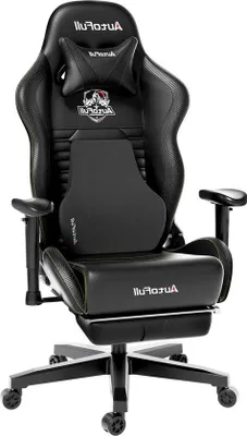 Produktbild von Famanu Gamingstuhl - drehbar, höhenverstellbar, mit Kopf- und Lendenstütze - schwarz