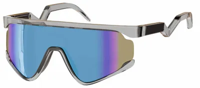 Produktbild von Shield Sonnenbrille Uni – Sportliche Visor Sonnenbrille mit großem Glas Blau-Durchsichtig
