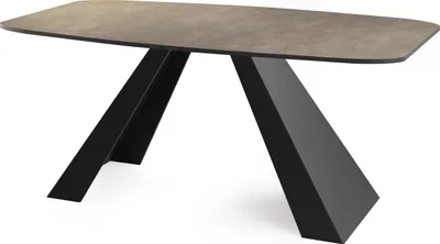 Produktbild von Esstisch Monte im Modern Stil, Rechteckiger Tisch - Ausziehbar von 180 cm bis 220 cm, Pulverbeschichtete Schwarze Metallbeine - 180 x 90 cm - Chicago Beton Grau