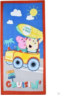 Produktbild von Peppa Wutz Strandtuch 70x140cm – Catch a Wave Design