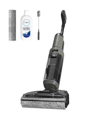 A Tineco floor cleaner and its accessories are displayed against a white background.