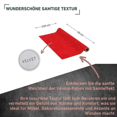 Produktbild von Klebefolie Samt rot - 45x100cm