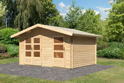 Produktbild von Karibu Gartenhaus Gerätehaus Blockhaus Lagor 1 naturbelassen 417x327x273 cm