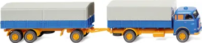 Produktbild von Wiking Pritschenhängerzug (MAN Pausbacke), Liefer-LKW-Modell, Vormontiert, 1:87, Pritschenhängerzug (MAN Pausbacke), Beide Geschlechter, 2 Stück(e)