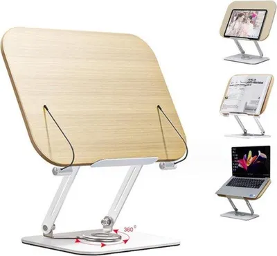 Produktbild von Famanu Bücherständer verstellbar mit 360° Drehfuß - für Bücher und Tablets