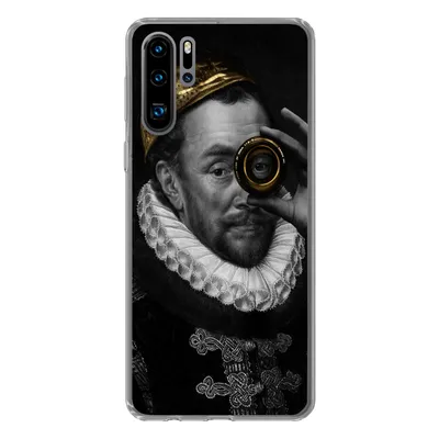 Produktbild von MuchoWow® Handyhülle Schutzhülle Hülle für Huawei P30 Pro Kunst - Gold - Schwarz - Weiß Silikon Softcase Handy Hülle - Schutzdeckel