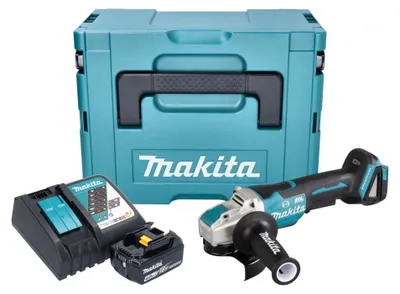 Immagine prodotto di Smerigliatrice angolare a batteria Makita DGA 520 RM1JX1 18 V 125 mm X-LOCK Brushless + 1x batteria ricaricabile 4,0 Ah + caricabatterie + Makpac