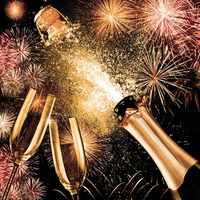 Produktbild von Servietten Papier 33x33cm 3-lagig mit Champagner Motiv 20 Stück