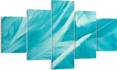 Produktbild von Bild auf Leinwand - Leinwandbild - Feder Vogel Stil modern - 125x70cm - Wand Bild - Wanddeko - Leinwanddruck - Bilder - Kunstdruck - Wanddekoration - Leinwand bilder - Wandkunst - EA125x70-2903