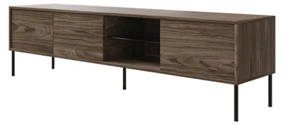 Immagine prodotto di Selsey Modity - Mobile TV a 3 ante con ripiano in vetro e illuminazione, 175 cm, noce effetto legno