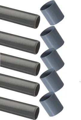 Zdjęcie produktu dla Rury i złączki PVC o średnicy 50 mm - kolanka, trójniki, złączki proste i nasadki