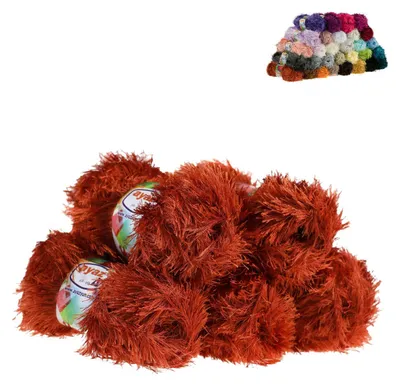 5 x 100g Strickgarn Yumos dunkelorange