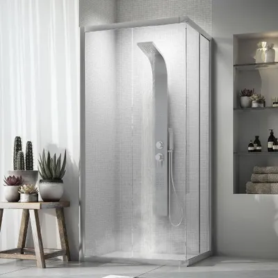Immagine prodotto di Pannello doccia multifunzione in acciaio inox con getti massaggio e miscelatore manuale Massage 01