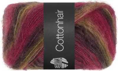 Produktbild von Lana Grossa - Baumwollehair 0111 himbeer rotviolett rost graubeige schwarzbraun