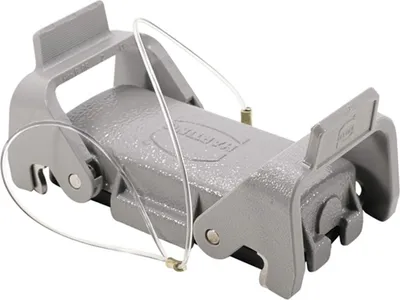 Produktbild von HARTING Schutzkappe 16B Metall mit 2 Bügel für Oberteil Verliersicherung mit großer Schlaufe incl. 2 x Easy Lock