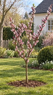 Produktbild von Rosa Riesen-Salweide Mount Aso Stämmchen ca. 50 cm – Salix gracilistyla, winterharte Weide mit rosa Kätzchen, KI-generiertes Bild